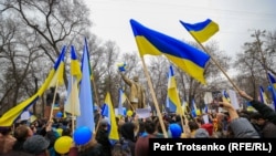 Алматыдағы Украинаны қолдау митингісі. 6 наурыз 2022 жыл.